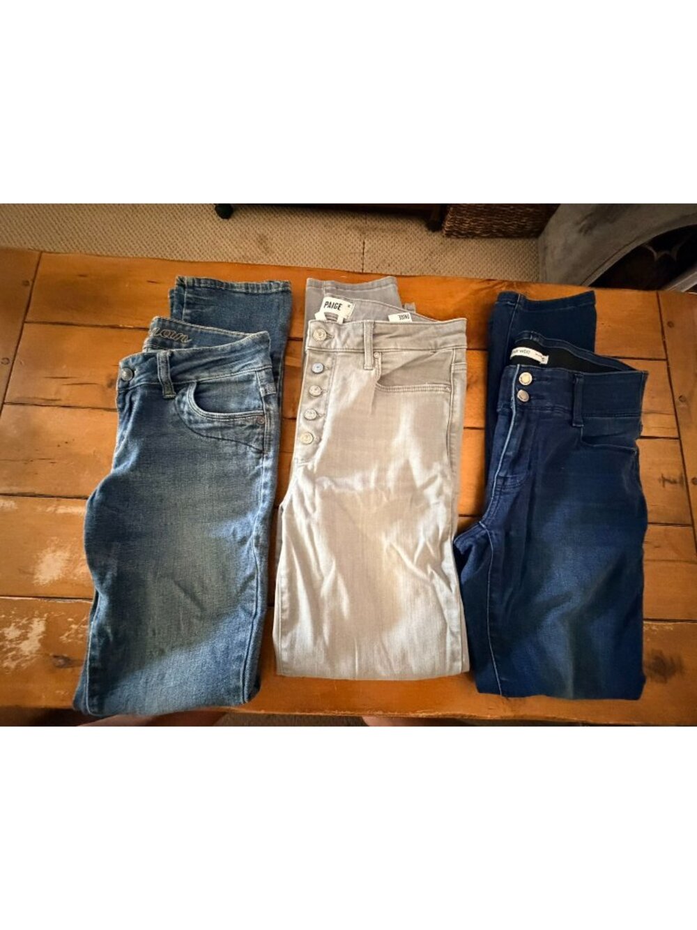 Three Pairs Of Womens Denim Jeans: Morgan Paige Nine West Blue & Gray Size 2 Ski